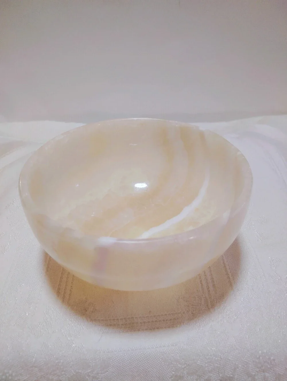 Onyx Honey White Stone Bowl 5